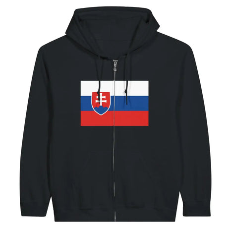 Sweat à capuche à fermeture éclair Drapeau de la Slovaquie - Pixelforma 