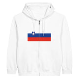 Sweat à capuche à fermeture éclair Drapeau de la Slovénie - Pixelforma 