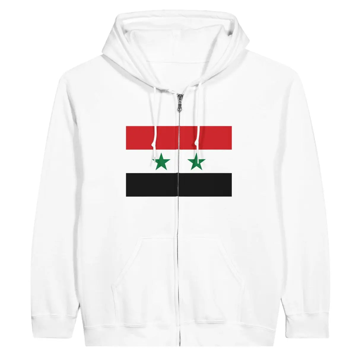 Sweat à capuche à fermeture éclair Drapeau de la Syrie - Pixelforma 