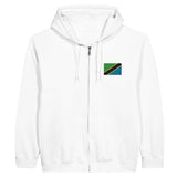 Sweat à capuche à fermeture éclair Drapeau de la Tanzanie en broderie - Pixelforma 