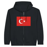 Sweat à capuche à fermeture éclair Drapeau de la Turquie - Pixelforma 