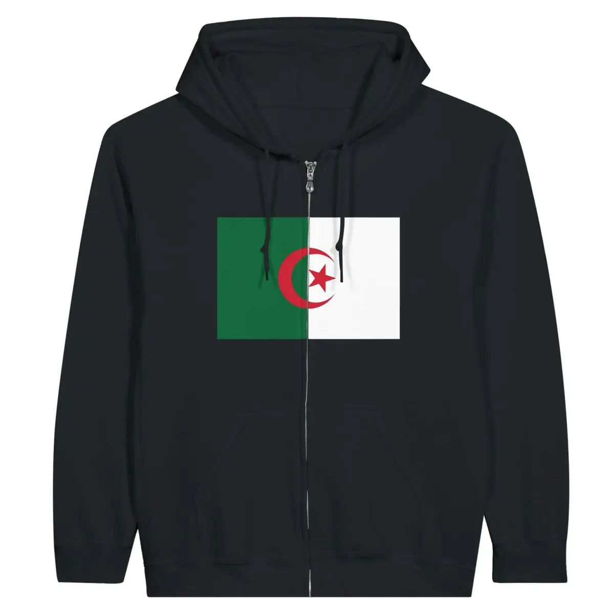 Sweat à capuche à fermeture éclair Drapeau de l'Algérie - Pixelforma 