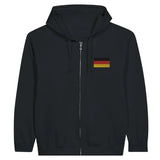 Sweat à capuche à fermeture éclair Drapeau de l'Allemagne en broderie - Pixelforma 