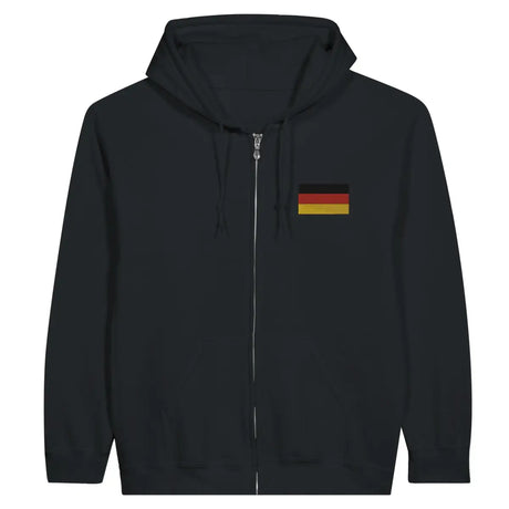 Sweat à capuche à fermeture éclair Drapeau de l'Allemagne en broderie - Pixelforma 