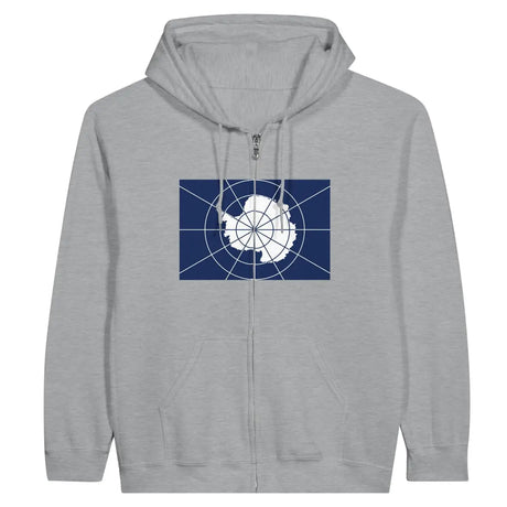 Sweat à capuche à fermeture éclair Drapeau de l'Antarctique officiel - Pixelforma 