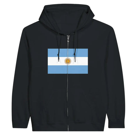 Sweat à capuche à fermeture éclair Drapeau de l'Argentine - Pixelforma 