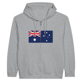 Sweat à capuche à fermeture éclair Drapeau de l'Australie - Pixelforma 