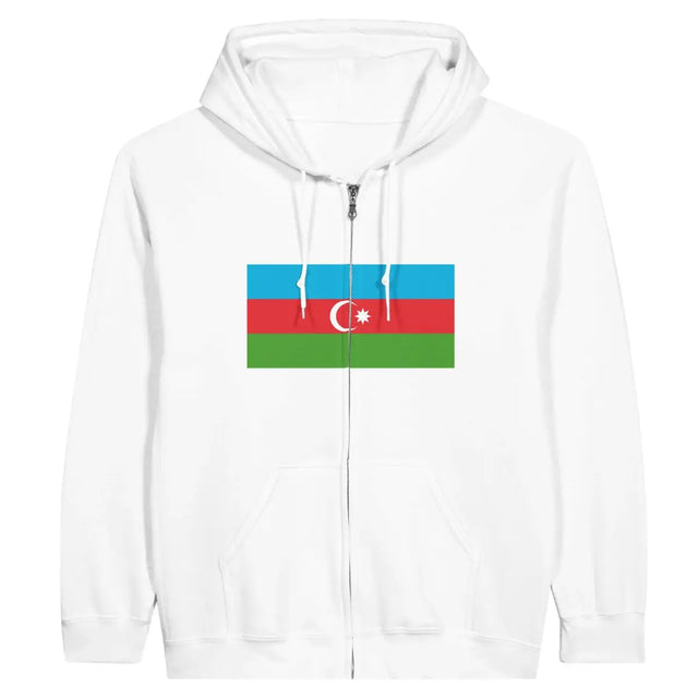 Sweat à capuche à fermeture éclair Drapeau de l'Azerbaïdjan - Pixelforma 