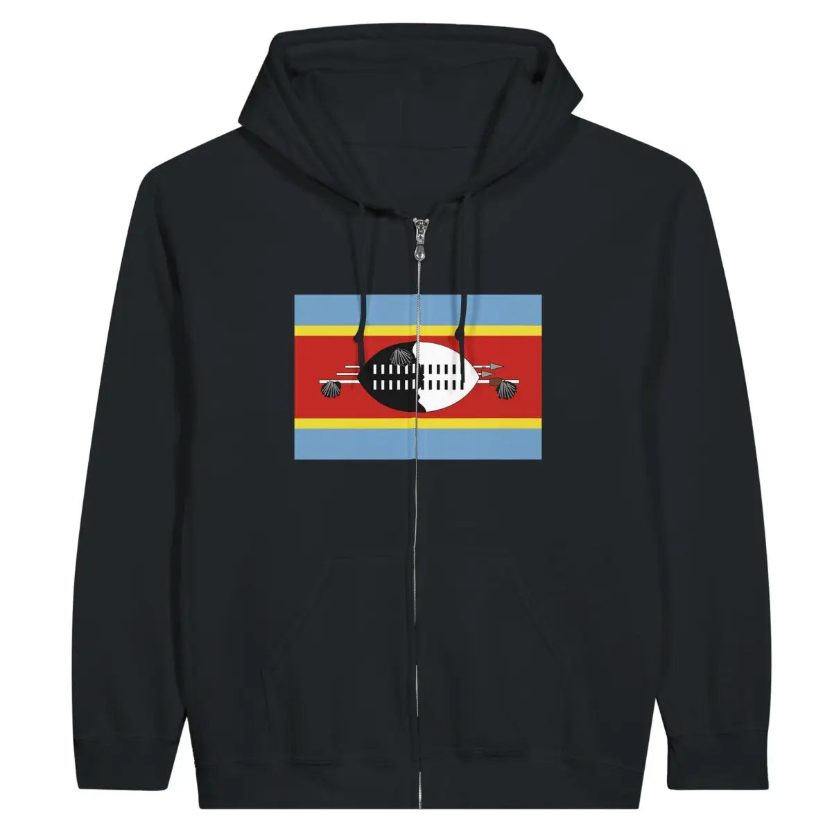 Sweat à capuche à fermeture éclair Drapeau de l'Eswatini - Pixelforma 