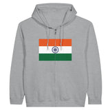 Sweat à capuche à fermeture éclair Drapeau de l'Inde - Pixelforma 