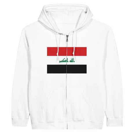 Sweat à capuche à fermeture éclair Drapeau de l'Irak - Pixelforma 