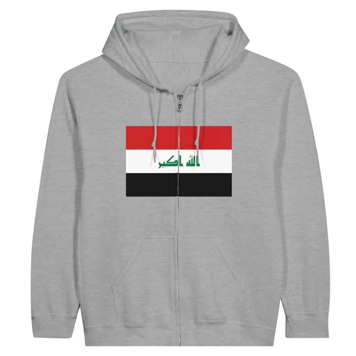 Sweat à capuche à fermeture éclair Drapeau de l'Irak - Pixelforma 