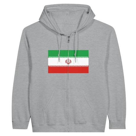 Sweat à capuche à fermeture éclair Drapeau de l'Iran - Pixelforma 