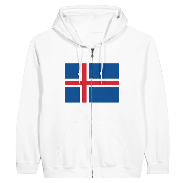 Sweat à capuche à fermeture éclair Drapeau de l'Islande - Pixelforma 