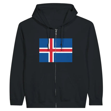 Sweat à capuche à fermeture éclair Drapeau de l'Islande - Pixelforma 