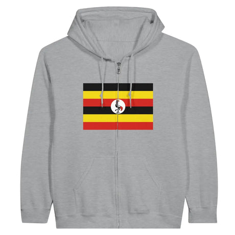 Sweat à capuche à fermeture éclair Drapeau de l'Ouganda - Pixelforma 