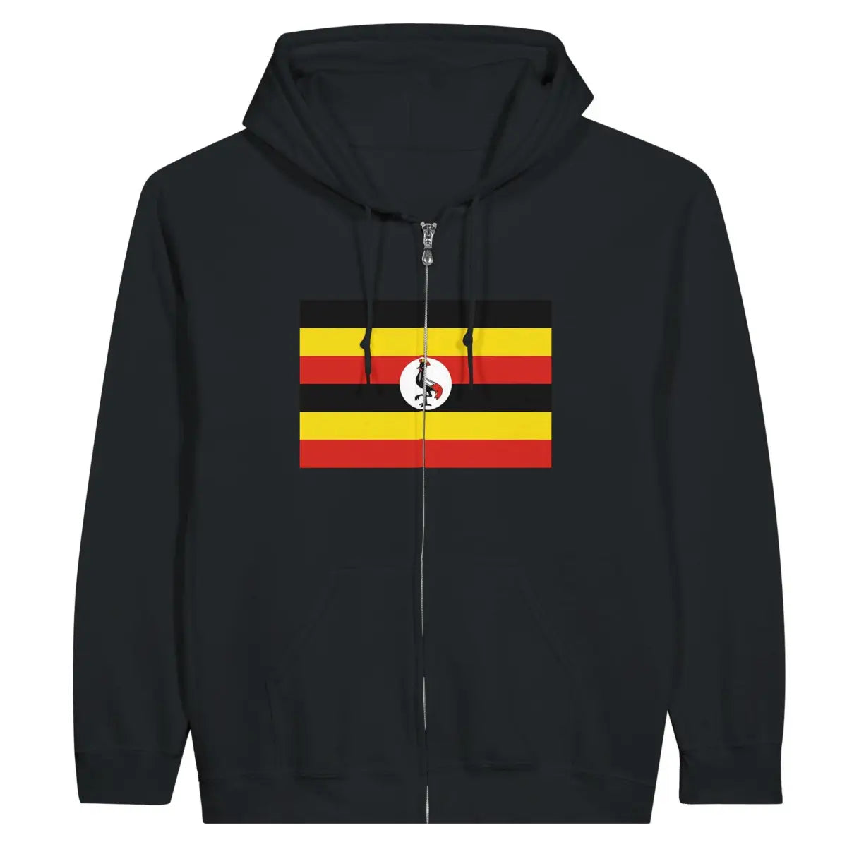 Sweat à capuche à fermeture éclair Drapeau de l'Ouganda - Pixelforma 