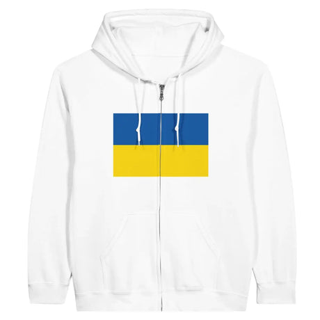 Sweat à capuche à fermeture éclair Drapeau de l'Ukraine - Pixelforma 