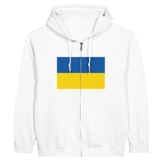 Sweat à capuche à fermeture éclair Drapeau de l'Ukraine - Pixelforma 