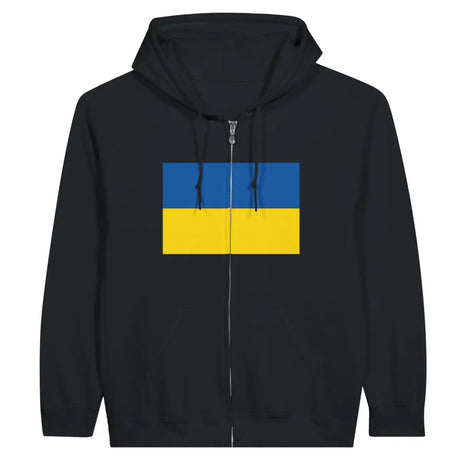 Sweat à capuche à fermeture éclair Drapeau de l'Ukraine - Pixelforma 