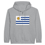 Sweat à capuche à fermeture éclair Drapeau de l'Uruguay - Pixelforma 