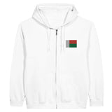 Sweat à capuche à fermeture éclair Drapeau de Madagascar en broderie - Pixelforma 