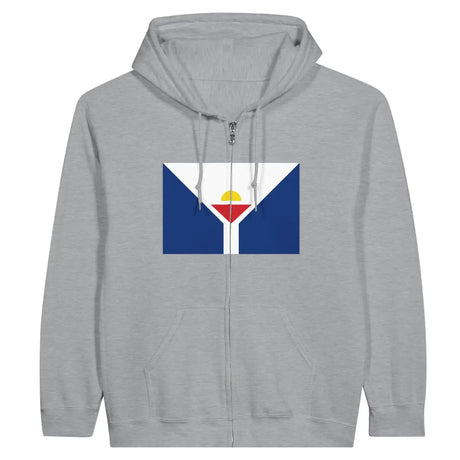 Sweat à capuche à fermeture éclair Drapeau de Saint-Martin antilles française - Pixelforma 