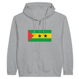 Sweat à capuche à fermeture éclair Drapeau de Sao Tomé-et-Principe - Pixelforma 