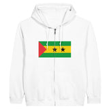 Sweat à capuche à fermeture éclair Drapeau de Sao Tomé-et-Principe - Pixelforma 