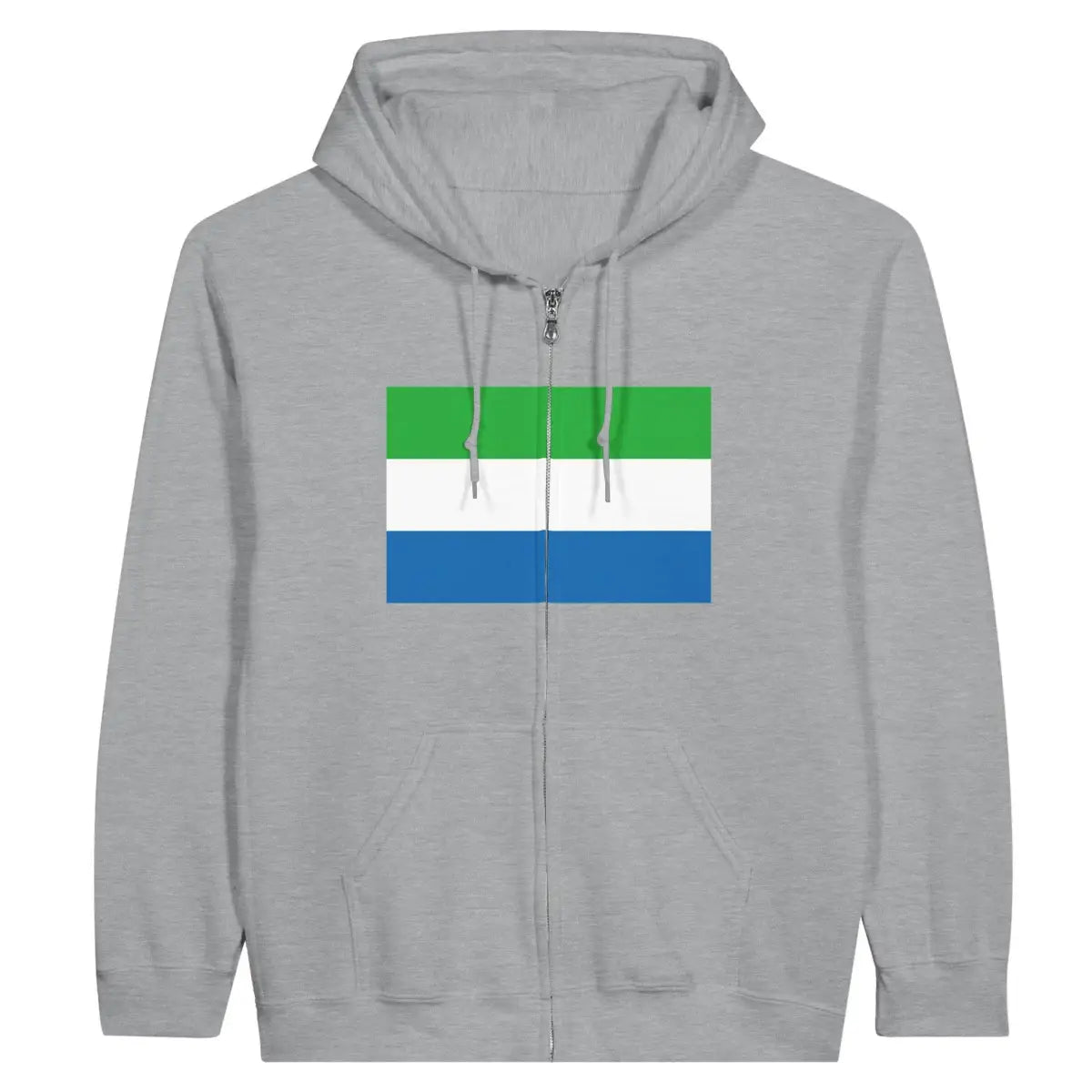 Sweat à capuche à fermeture éclair Drapeau de Sierra Leone - Pixelforma 