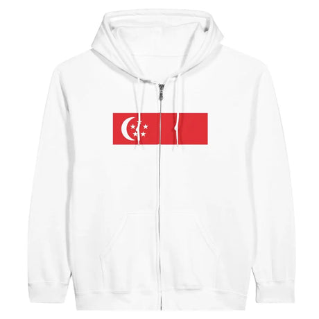 Sweat à capuche à fermeture éclair Drapeau de Singapour - Pixelforma 