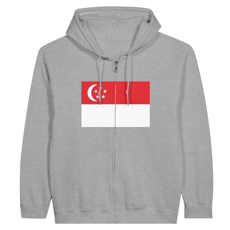 Sweat à capuche à fermeture éclair Drapeau de Singapour - Pixelforma 