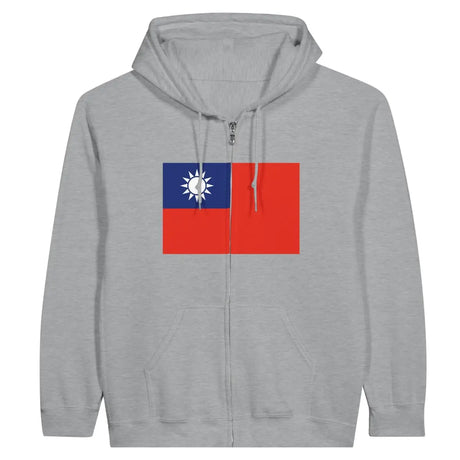 Sweat à capuche à fermeture éclair Drapeau de Taïwan - Pixelforma 