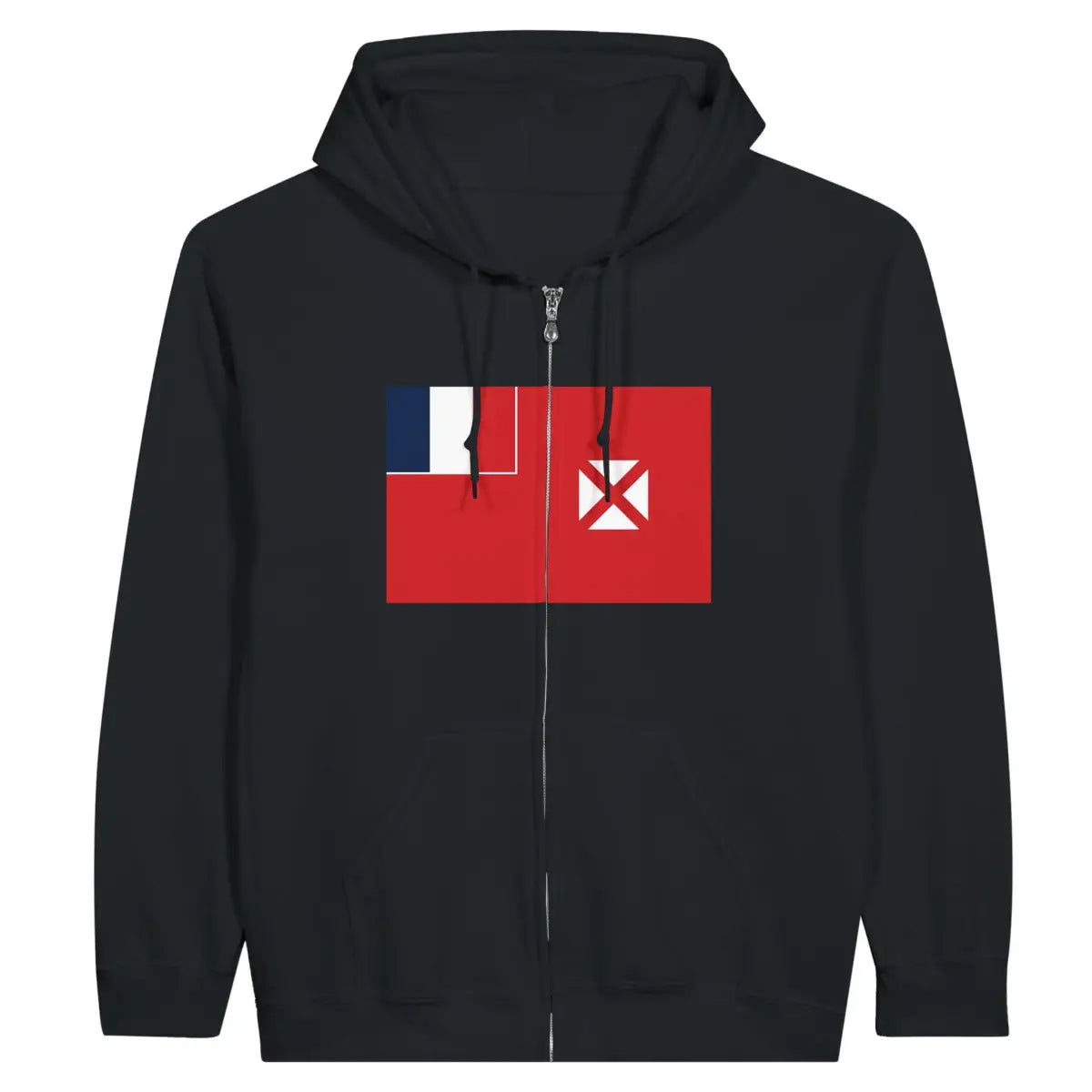 Sweat à capuche à fermeture éclair Drapeau de Wallis-et-Futuna - Pixelforma 