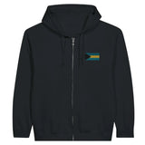 Sweat à capuche à fermeture éclair Drapeau des Bahamas en broderie - Pixelforma 