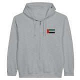 Sweat à capuche à fermeture éclair Drapeau des Émirats arabes unis en broderie - Pixelforma 