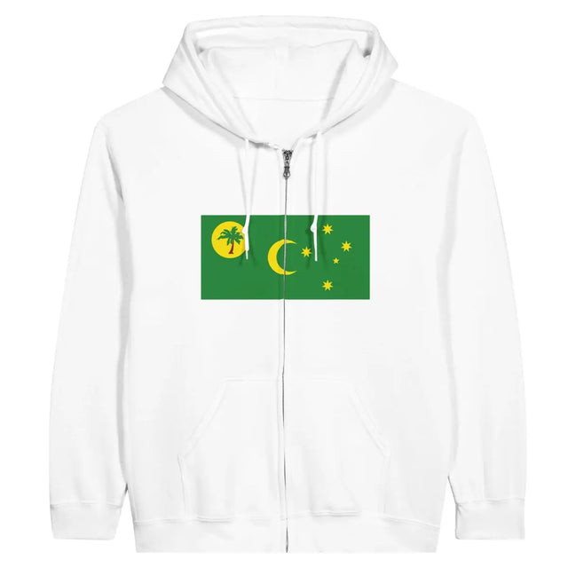 Sweat à capuche à fermeture éclair Drapeau des îles Cocos - Pixelforma 