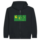 Sweat à capuche à fermeture éclair Drapeau des îles Cocos - Pixelforma 