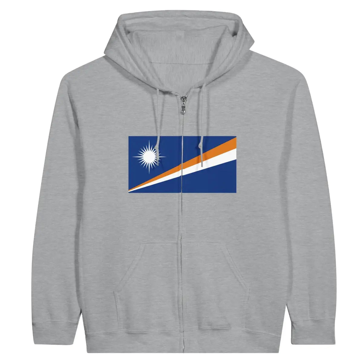 Sweat à capuche à fermeture éclair Drapeau des Îles Marshall - Pixelforma 