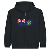 Sweat à capuche à fermeture éclair Drapeau des îles Pitcairn - Pixelforma 