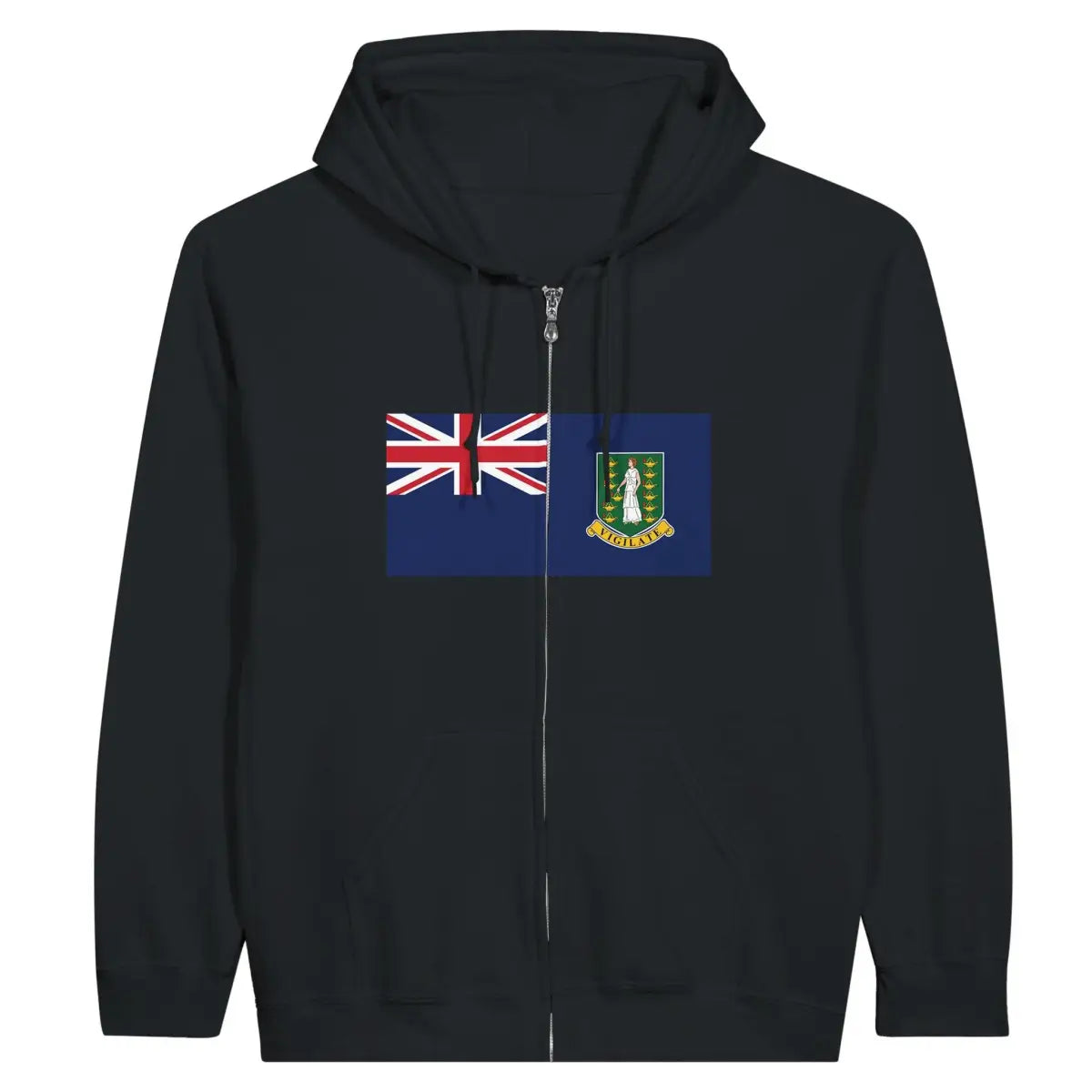 Sweat à capuche à fermeture éclair Drapeau des îles Vierges britanniques - Pixelforma 