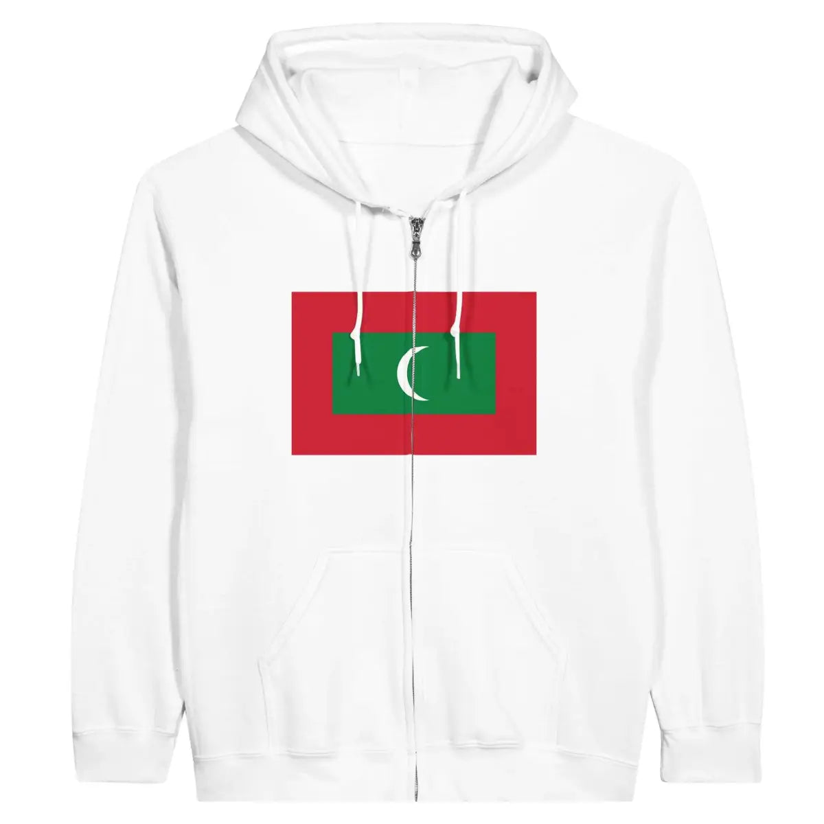 Sweat à capuche à fermeture éclair Drapeau des Maldives - Pixelforma 