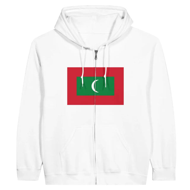 Sweat à capuche à fermeture éclair Drapeau des Maldives - Pixelforma 