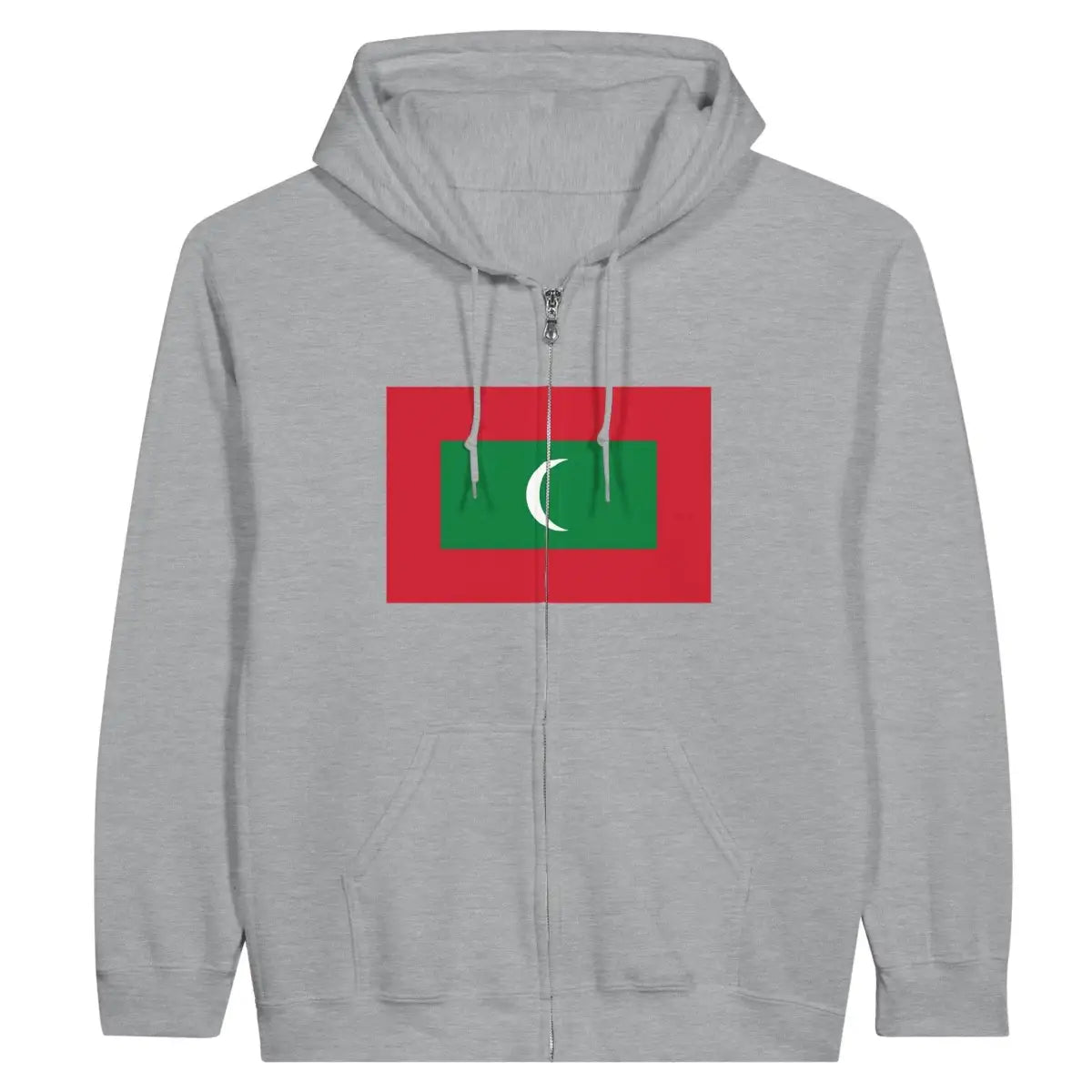 Sweat à capuche à fermeture éclair Drapeau des Maldives - Pixelforma 