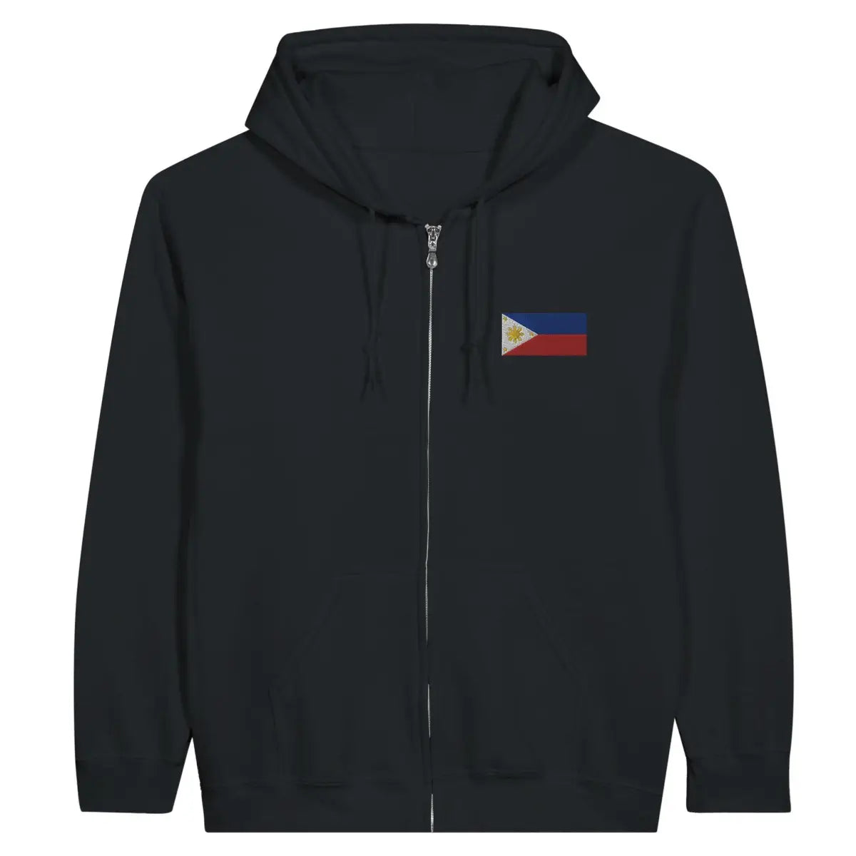 Sweat à capuche à fermeture éclair Drapeau des Philippines en broderie - Pixelforma 