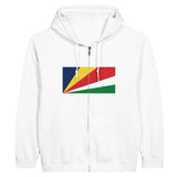 Sweat à capuche à fermeture éclair Drapeau des Seychelles - Pixelforma 