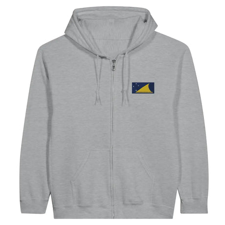 Sweat à capuche à fermeture éclair Drapeau des Tokelau en broderie - Pixelforma 