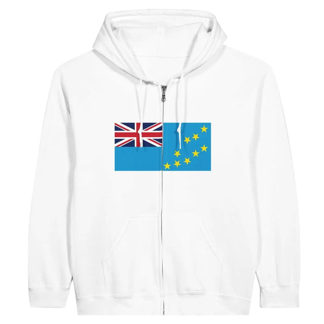 Sweat à capuche à fermeture éclair Drapeau des Tuvalu - Pixelforma 