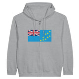 Sweat à capuche à fermeture éclair Drapeau des Tuvalu - Pixelforma 