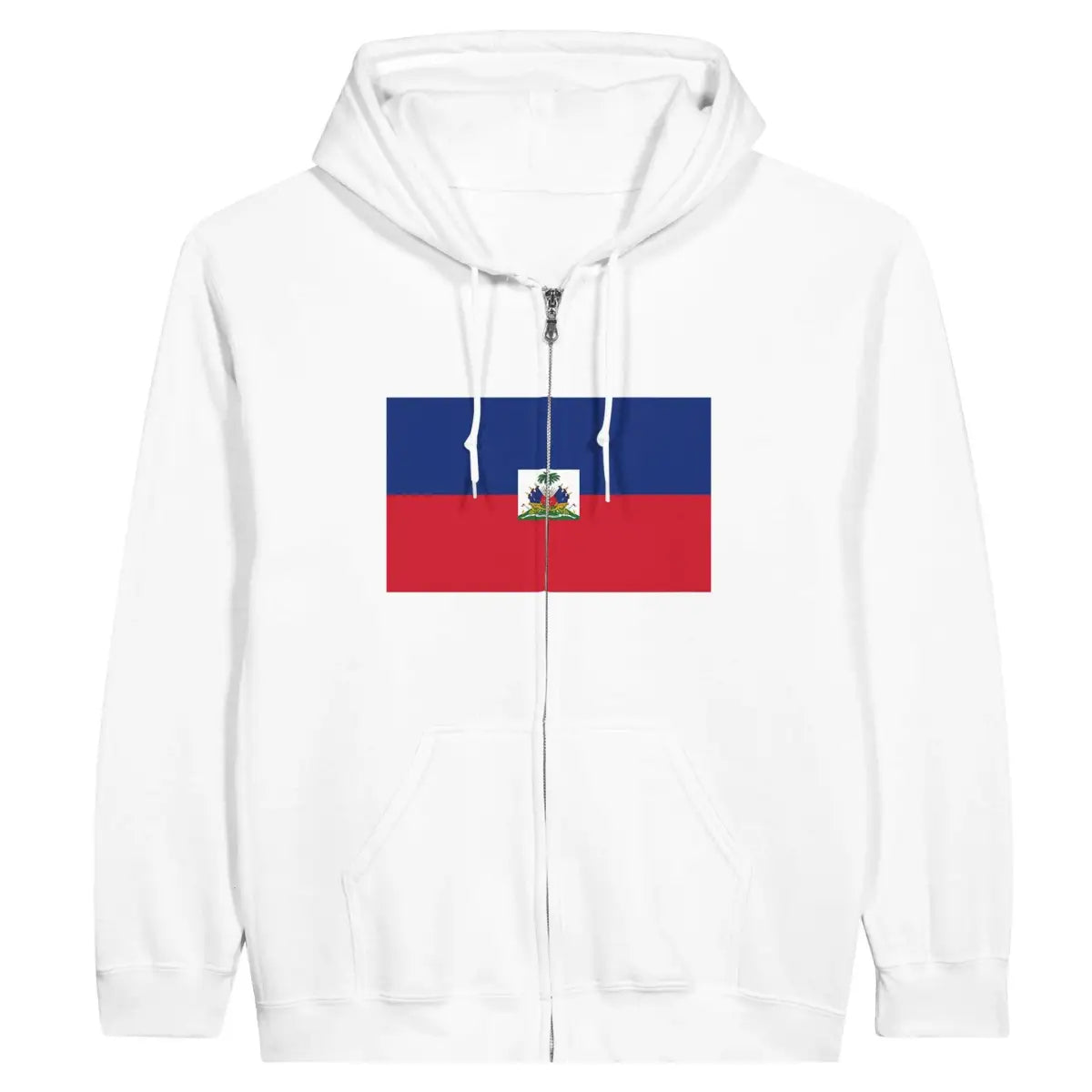 Sweat à capuche à fermeture éclair Drapeau d'Haïti - Pixelforma 